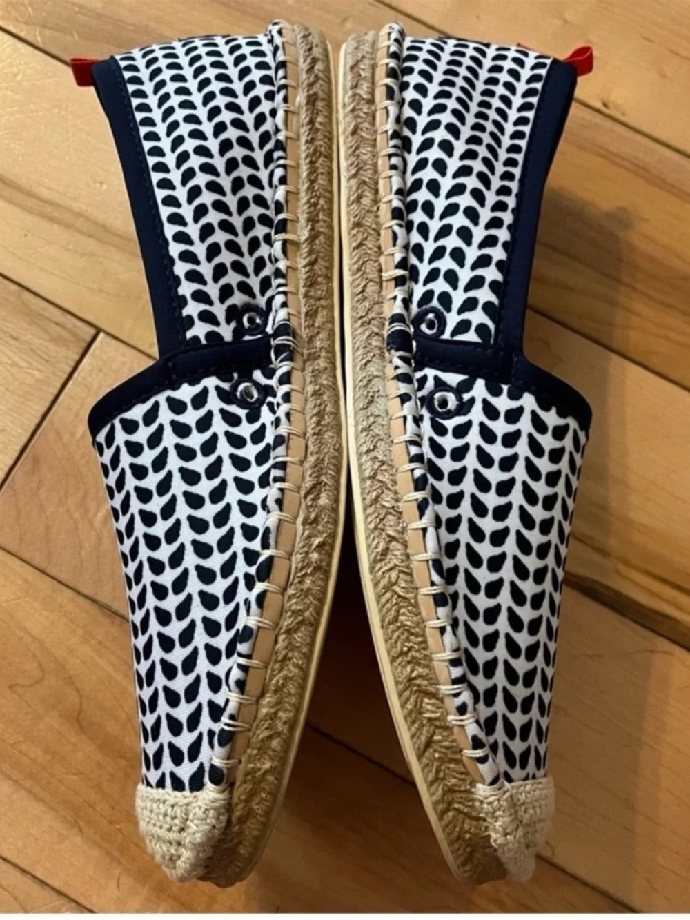 Sea Star Beachwear Navy White Patterned Mariner Beachcomber Espadrille size 8